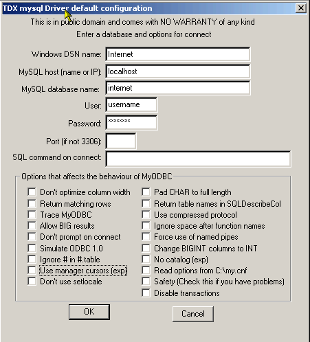 The fields that need to be configured are: